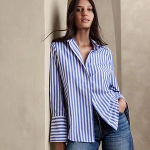 Perfect Fit Blue striped shirt